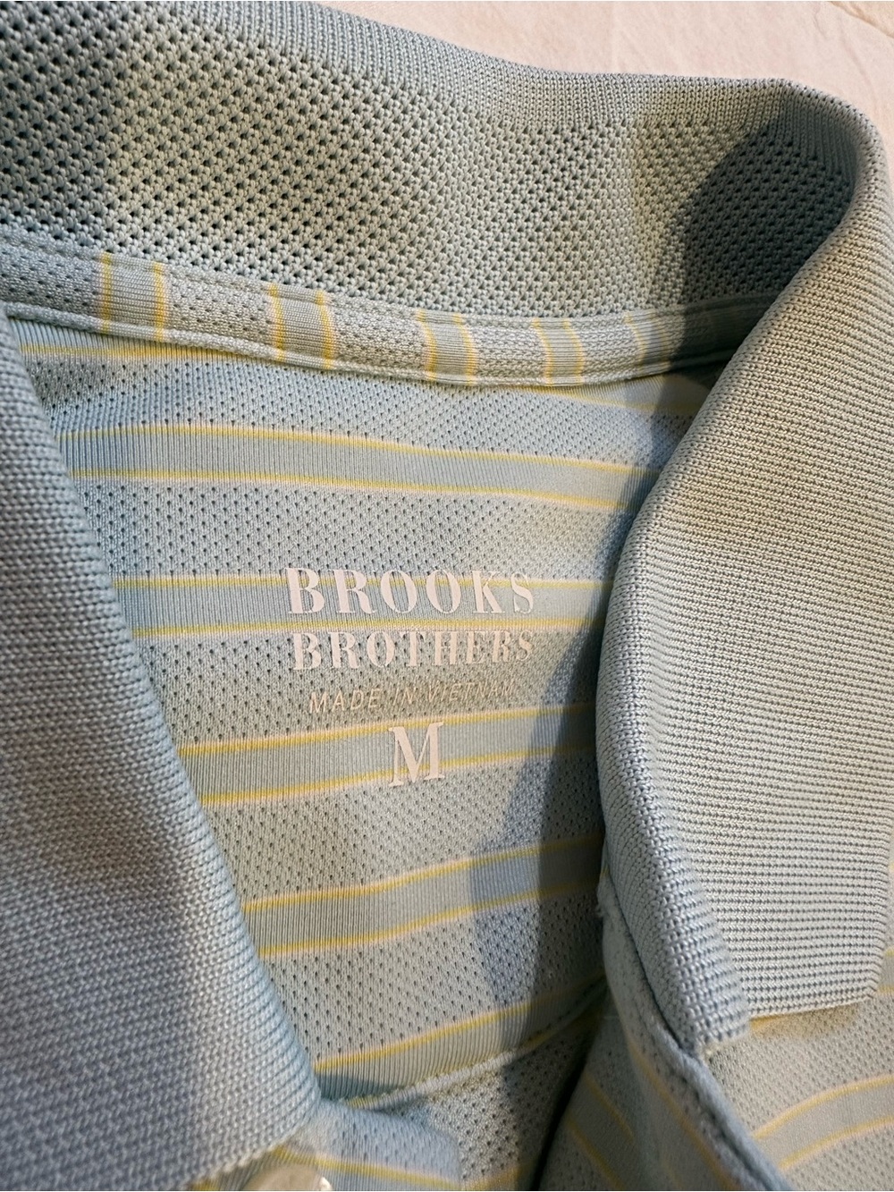 Brooks Brothers Golden Fleece Performance Golf Polo Blue Stripe Men’s M